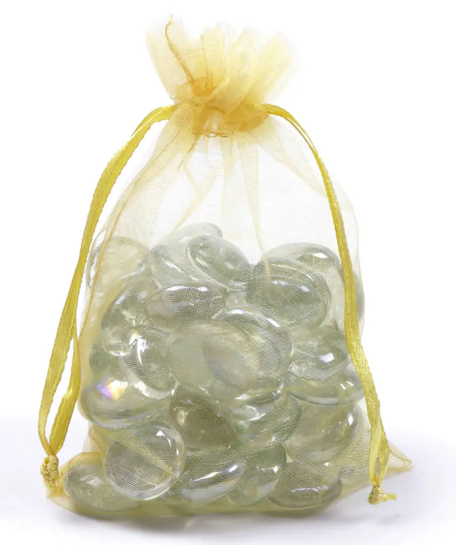 Organza zakjes goud 10 x 15 cm (50 stuks)