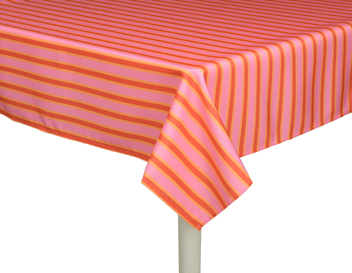 Tafelkleed strepen roze 140 x 250 cm (per stuk)