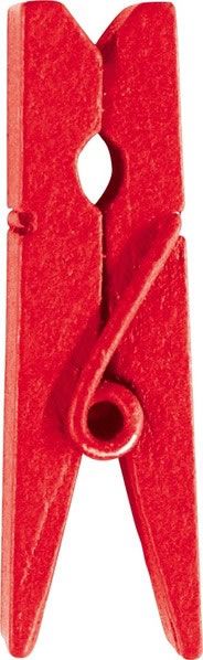 Houten knijper rood 2,5 cm (24 stuks)