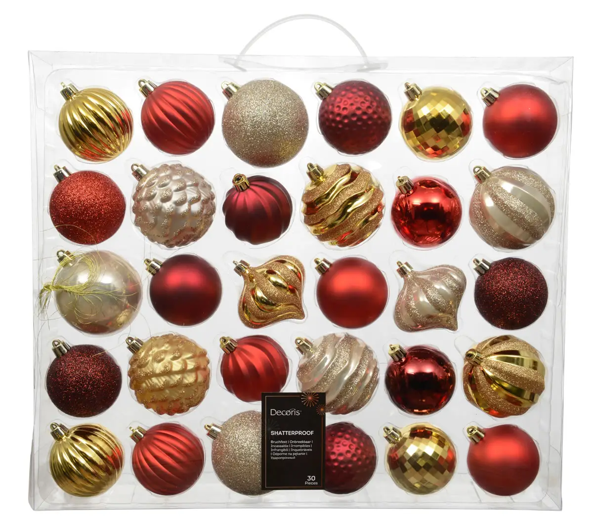 Kerstballen set rood goud parel (30 stuks) Kerstballen set rood goud parel (30 stuks)