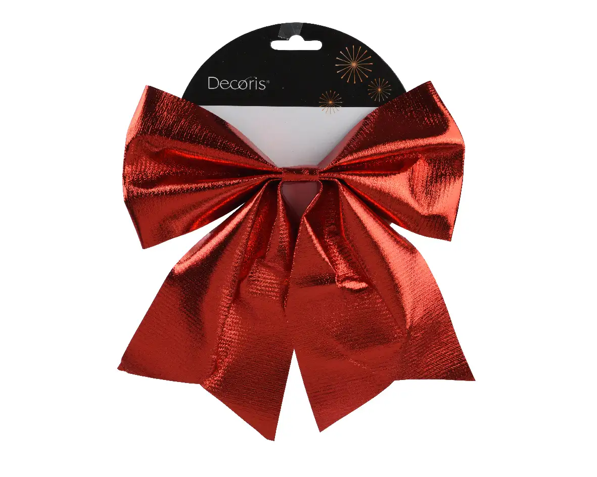 Decoratie strikken shiny rood 24 cm (per stuk)