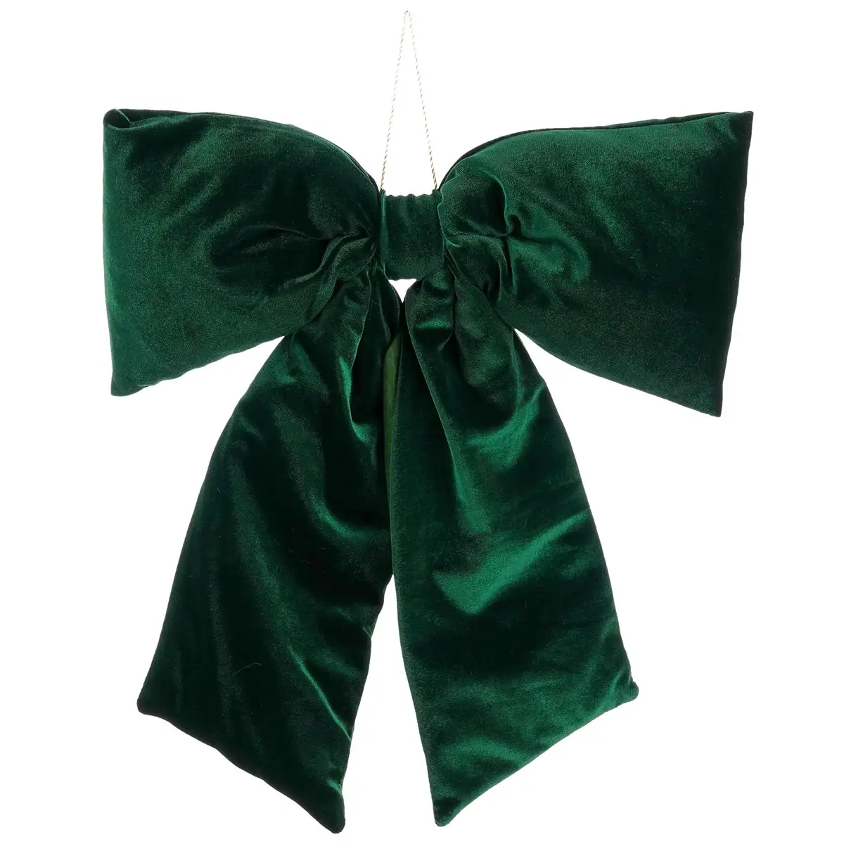 Kerststrik velvet donkergroen 39 x 50 cm (per stuk)