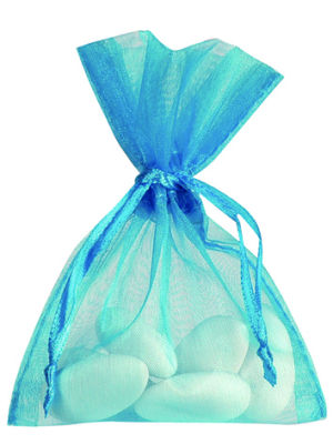 Organza zakjes turquoise 13 x 18 cm (50 stuks)