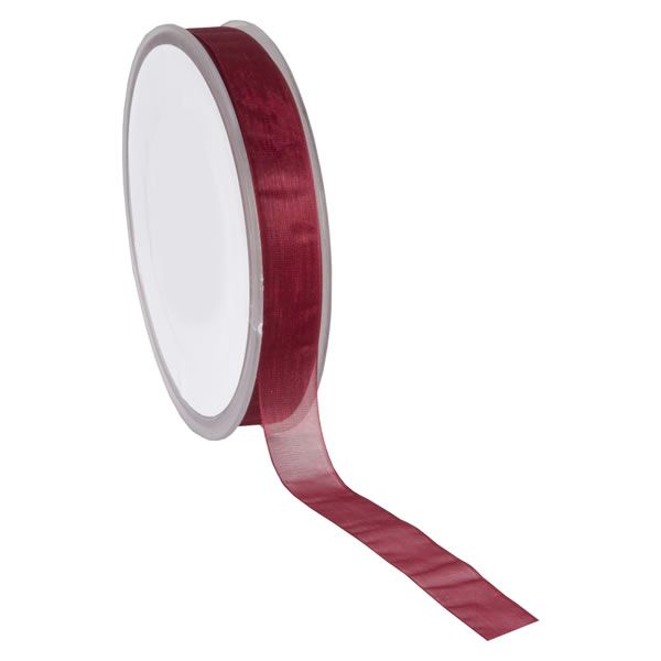 Organza lint warm rood 15 mm (50 meter)