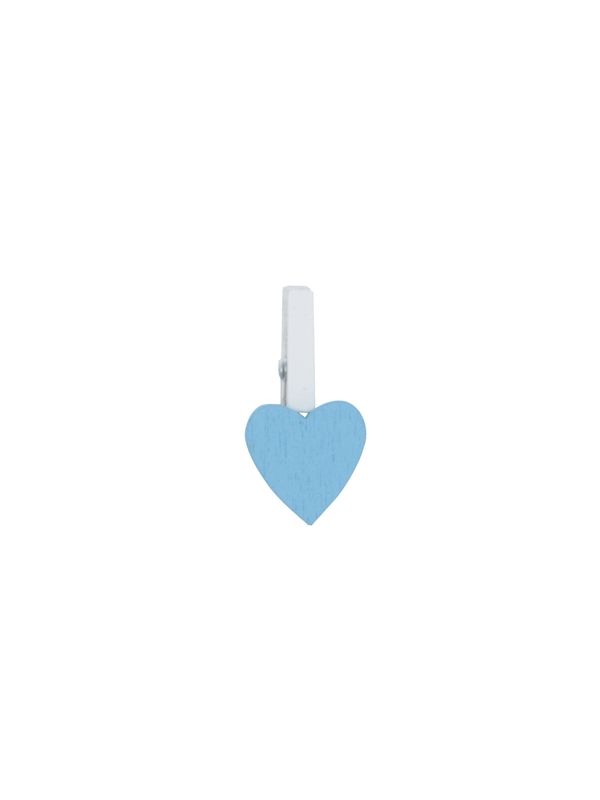 Mini knijper met hart blauw 2 cm (36 stuks)
