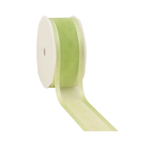 Organza satin edge mintgroen 38 mm (25 meter)