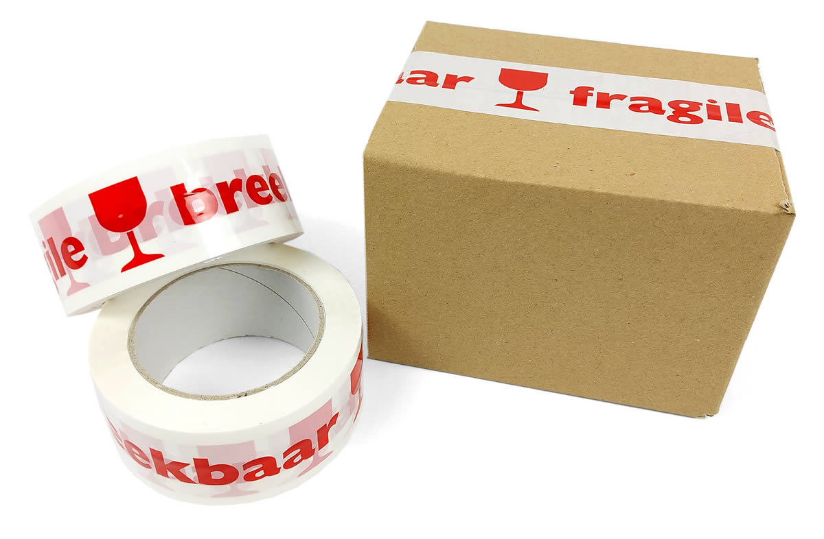 Breekbaar tape wit 48 mm (66 meter)