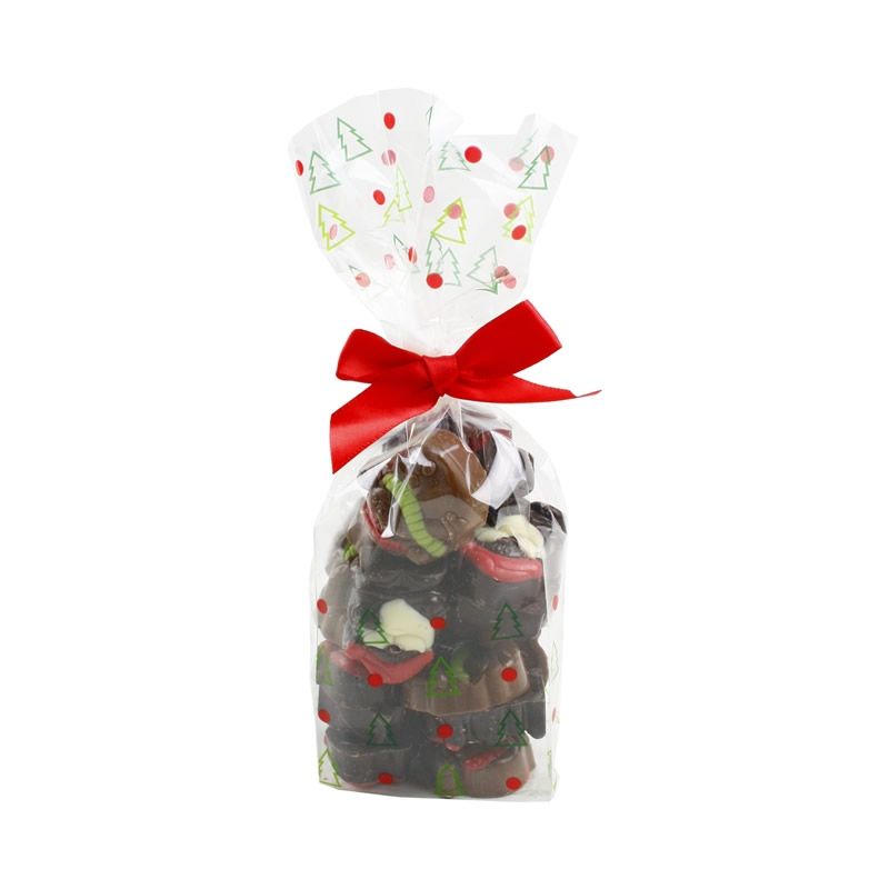 Cellofaan zakjes Kerst 100 x 60 x 280 mm (100 stuks)