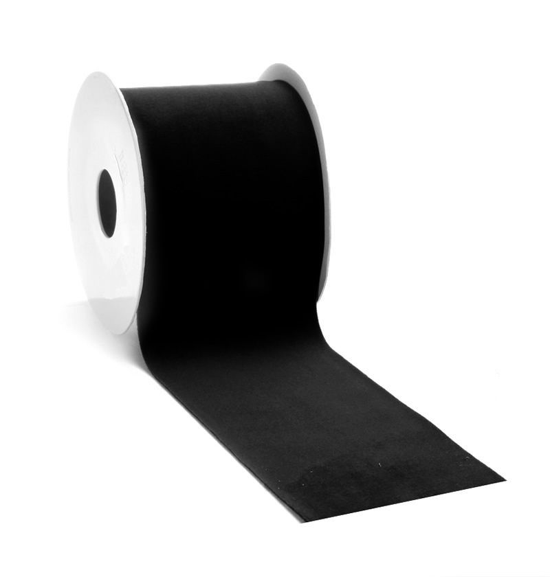 Cadeaulint velvet zwart 70 mm (5 meter)