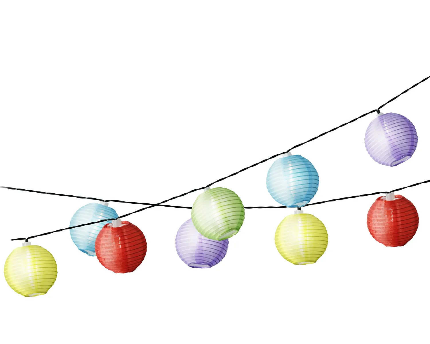 Solar lampion feestverlichting multicolor 10 led (4,5 meter)