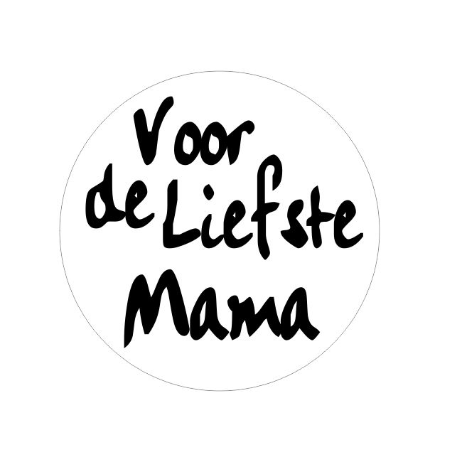 Wensetiket Voor de liefste Mama wit rond 40 mm (500 stuks)