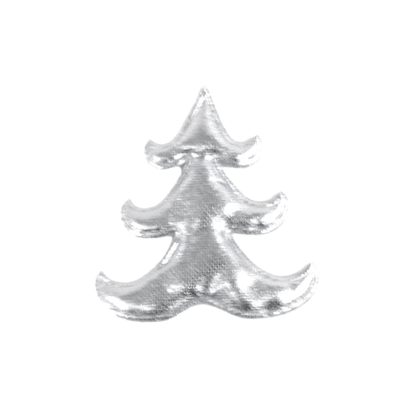 Plakdecoratie kerstboom zilver (100 stuks)