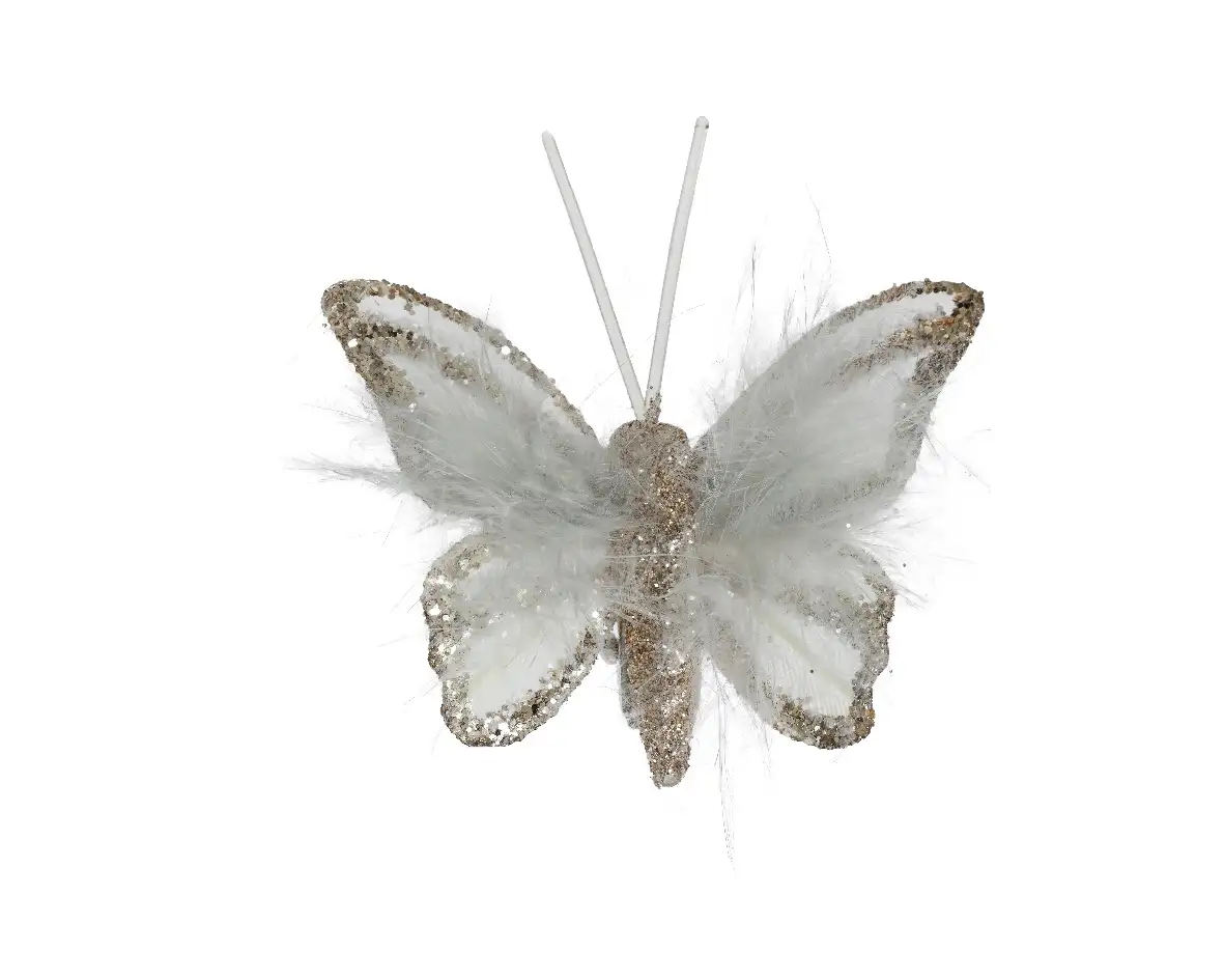 Decoratie vlindertjes op clip goud 5 cm (4 stuks) Decoratie vlindertjes op clip goud 5 cm (4 stuks)