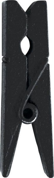Houten knijper zwart 2,5 cm (24 stuks)
