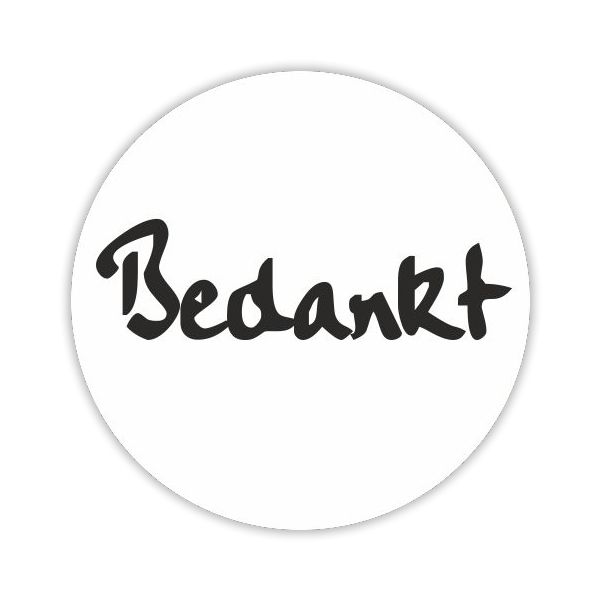 Wensetiket Bedankt wit rond 40 mm (500 stuks)