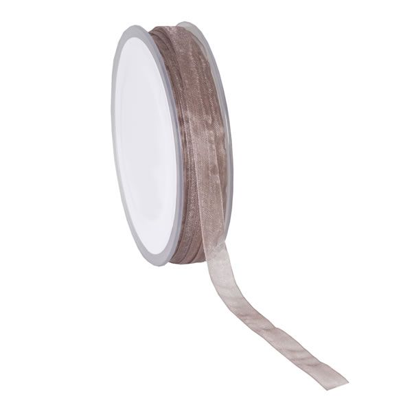 Organza lint taupe 10 mm (50 meter)