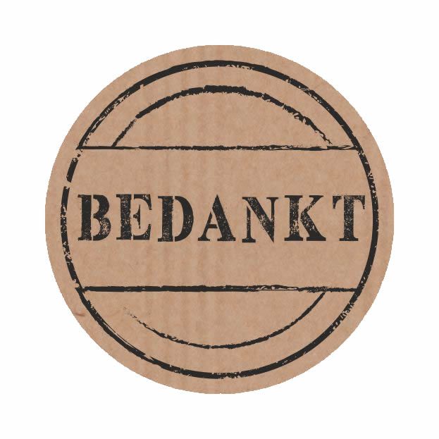 Wensetiket Bedankt kraft rond Ø 35 mm (500 stuks)