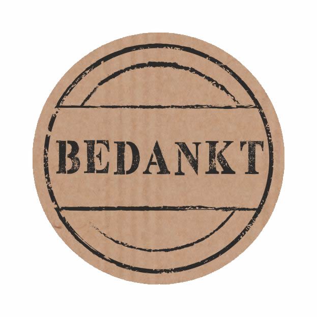 Wensetiket Bedankt kraft rond Ø 35 mm (500 stuks)