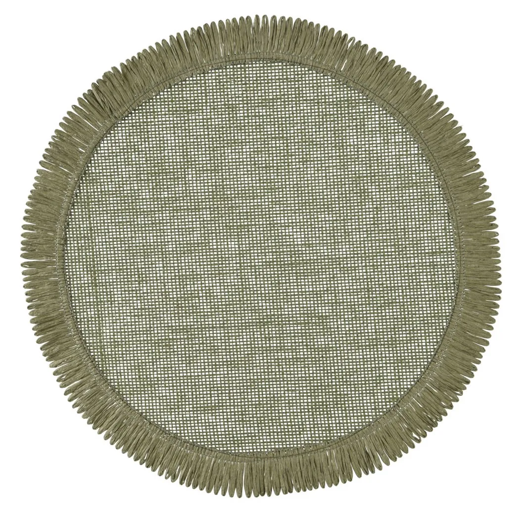 Placemat franjes groen 38 cm (1 stuk)
