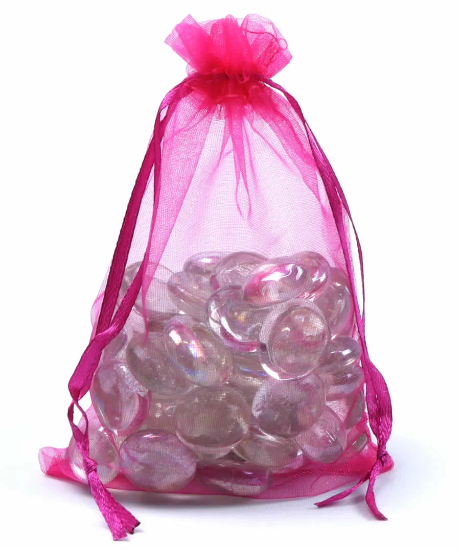 Organza zakjes fuchsia 7,5 x 10 cm (50 stuks)