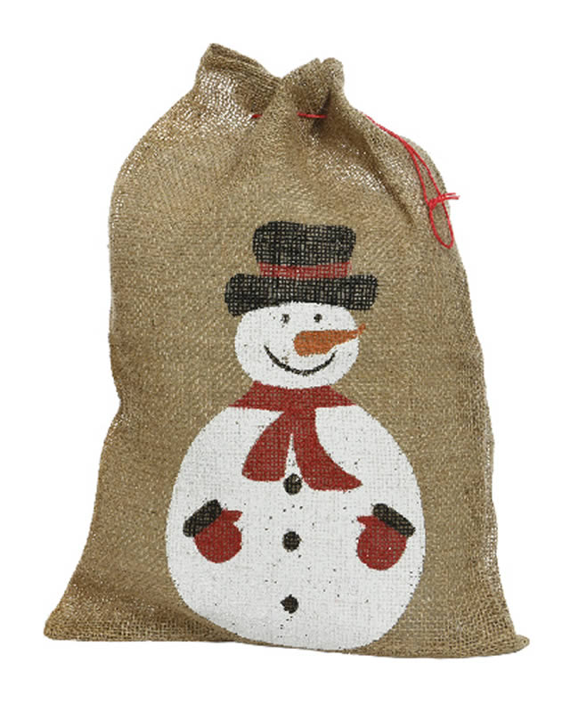 Jute zak kerst 50 x 20 cm (set van 4 stuks)