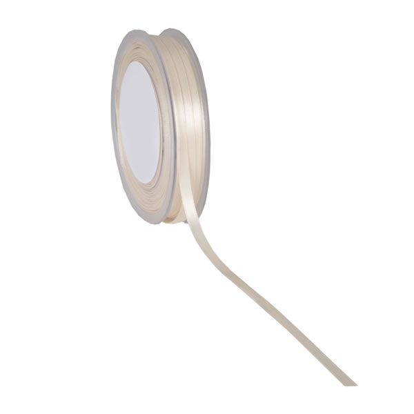 Satijnlint ivoor 6 mm (50 meter)