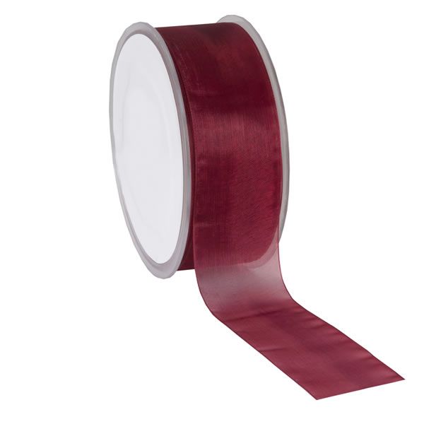 Organza lint warm rood 38 mm (50 meter)