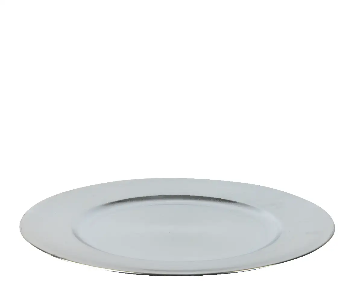 Onderbord zilver rond 33 cm (1 stuk)