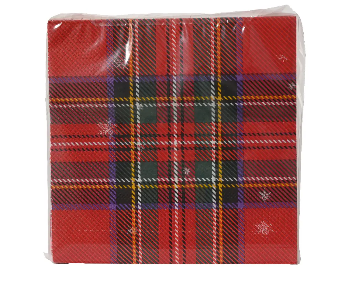 Servetten schotse ruit 16,5 x 16,5 cm (20 stuks)