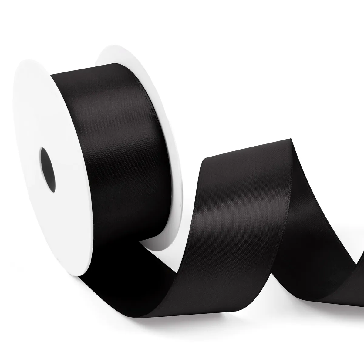 Satijnlint 38 mm zwart (25 meter)