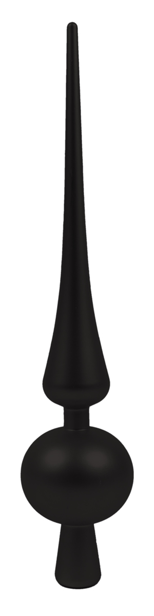 Kerstboom piek mat zwart 28 cm (per stuk)