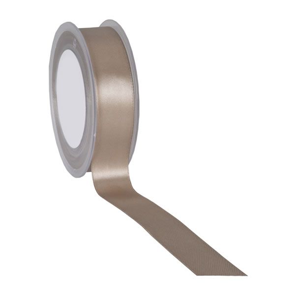 Satijnlint taupe 25 mm (25 meter)