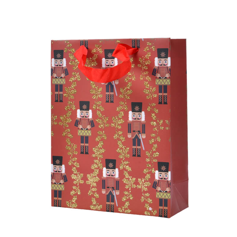 Kersttassen nutcracker rood 26 x 10 x 32 cm (6 stuks)