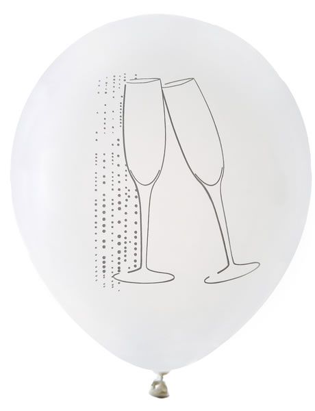Ballonnen champagne wit 23 cm (8 stuks)