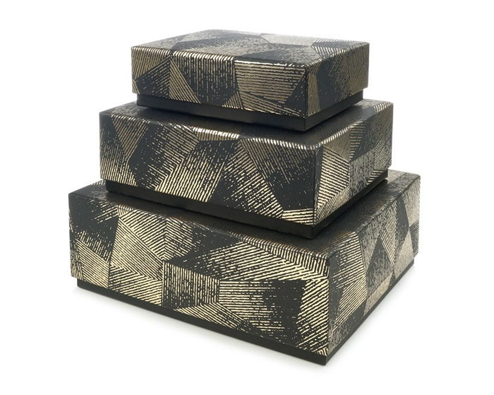 Geschenkdozen vance zwart goud (set van 3)