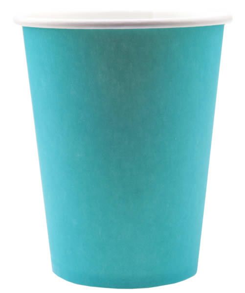 Papieren bekers turquoise (10 stuks)