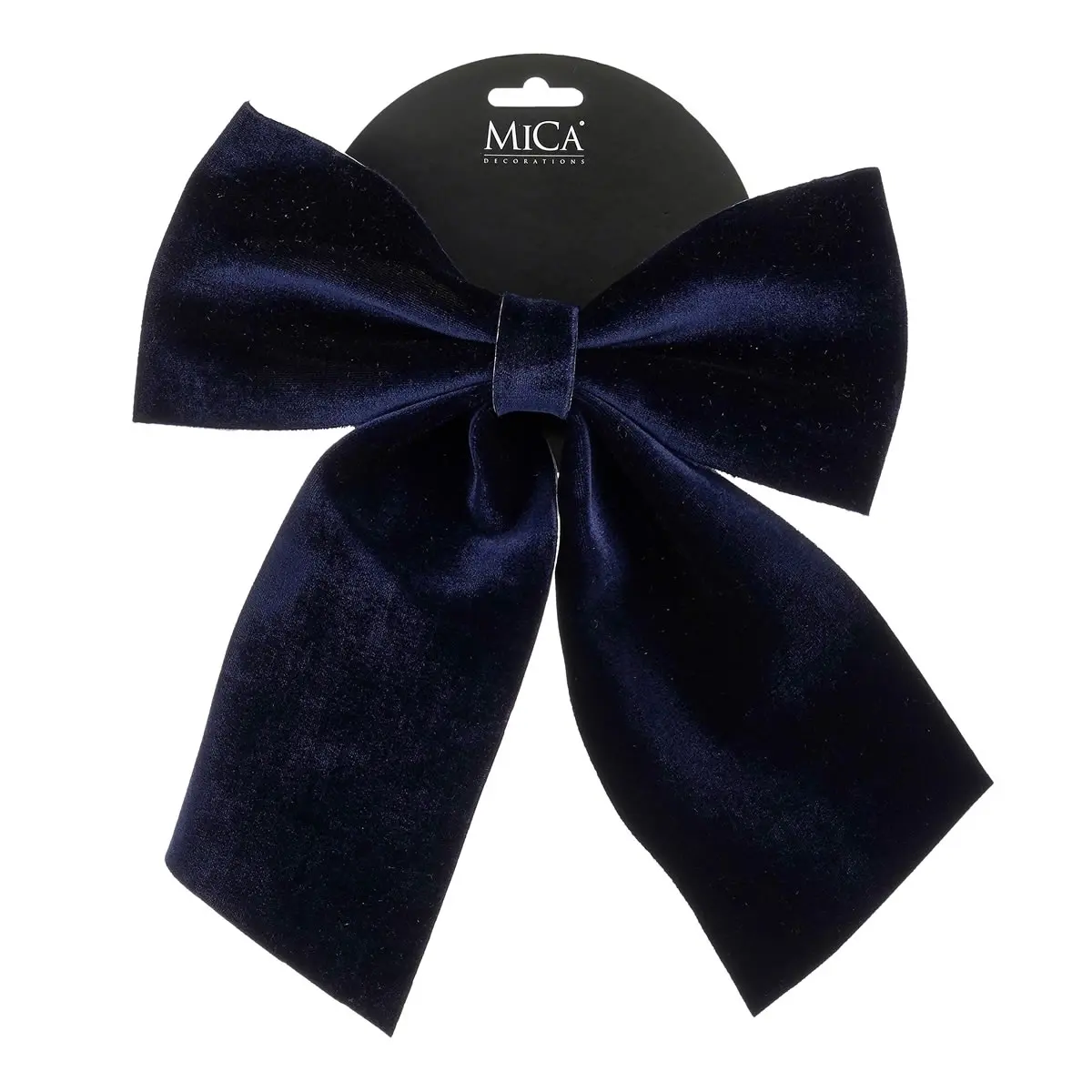 Decoratie strik velvet donkerblauw 24 x 28 cm (per stuk)