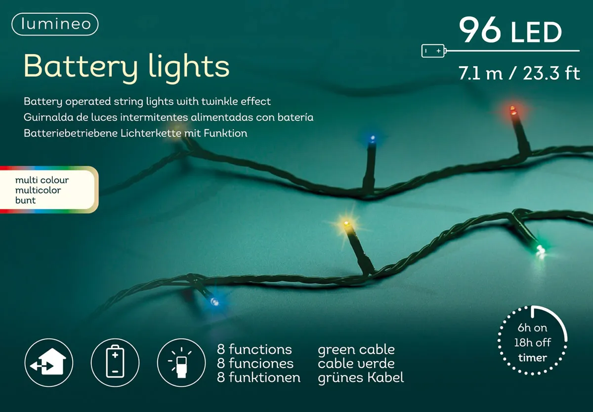 Kerstverlichting multicolor 96 LED (7,1 meter)