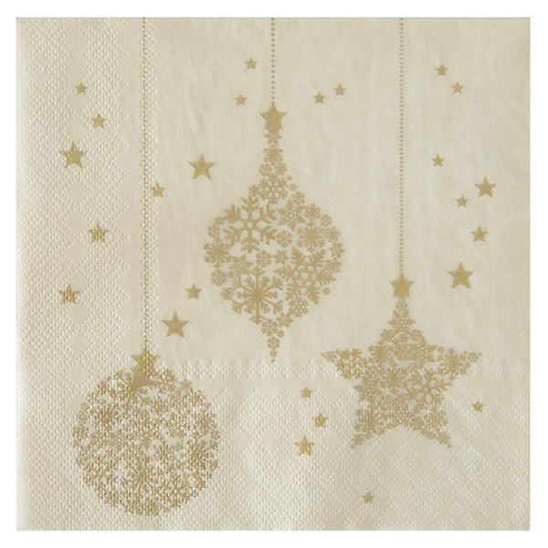 Servetten sneeuwvlok ivoor 16.5 x 16.5 cm (10 stuks)