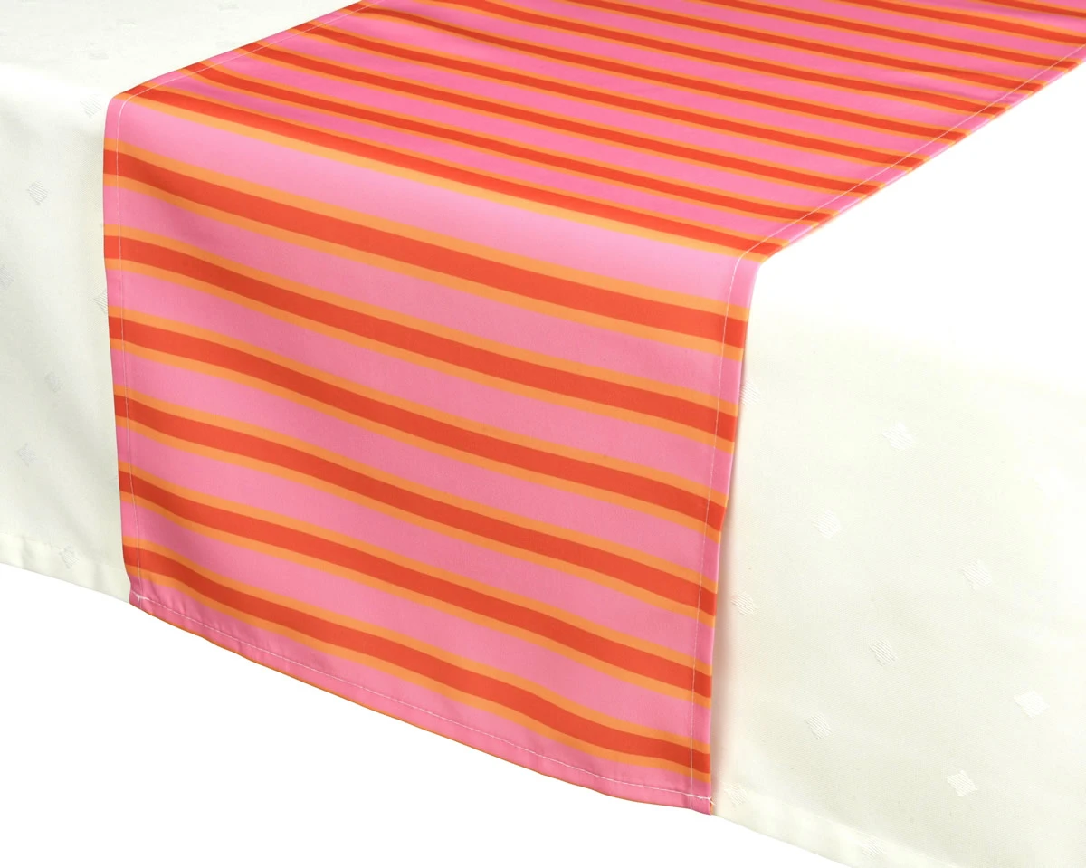 Tafelloper strepen roze 32 cm (1,4 meter)