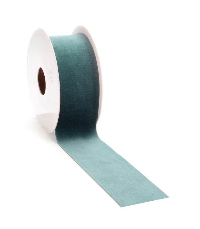 Cadeaulint velvet turquoise 40 mm (5 meter)