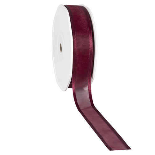 Organza satin edge bordeaux 25 mm (25 meter)