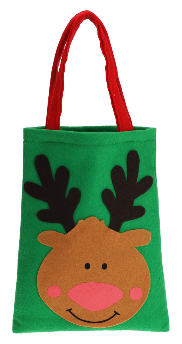 Kerst cadeautasjes rood en groen 26 x 20 cm (set 2 stuks)