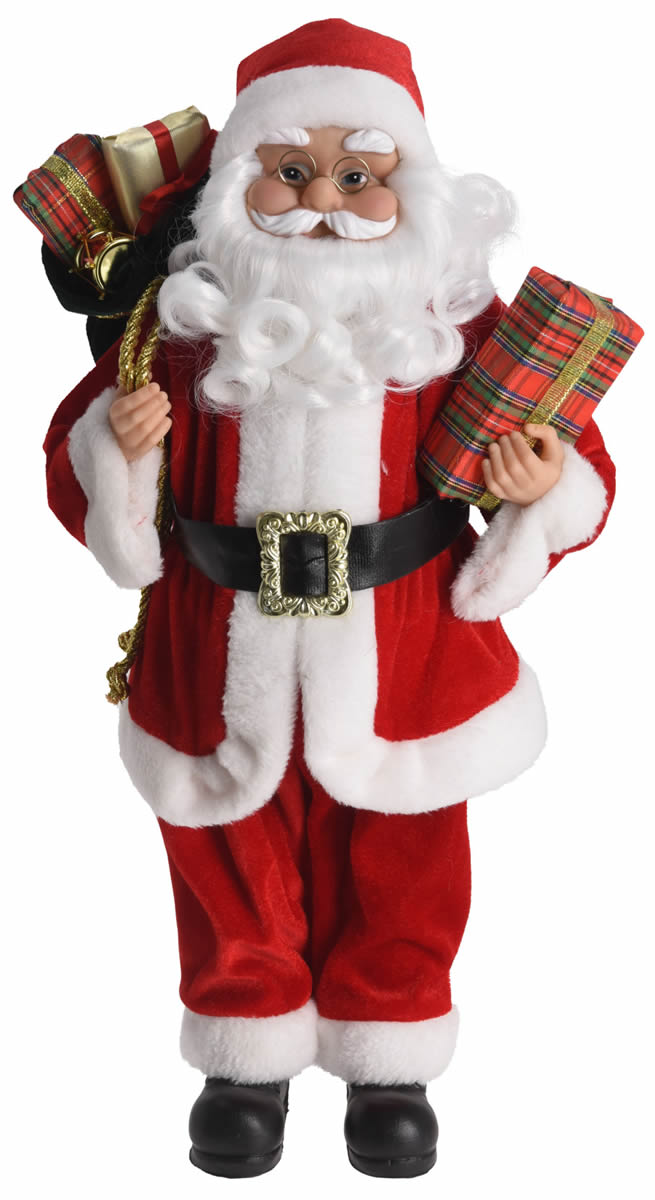 Kerstman pop staand 37 cm (1 stuk)