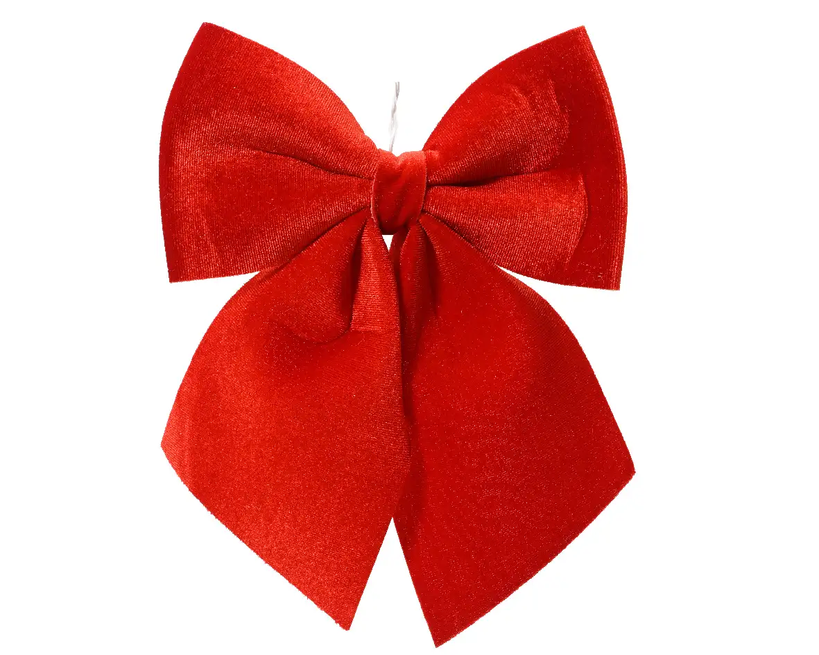 Decoratie strik velvet rood 20 cm (per stuk)