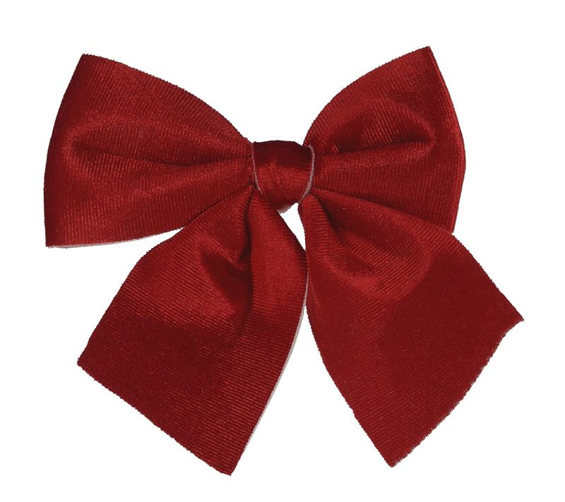 Decoratie strik velvet rood 10 cm (3 stuk)