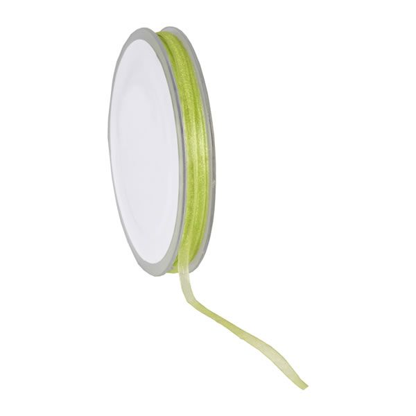 Organza lint limegroen 3 mm (50 meter)