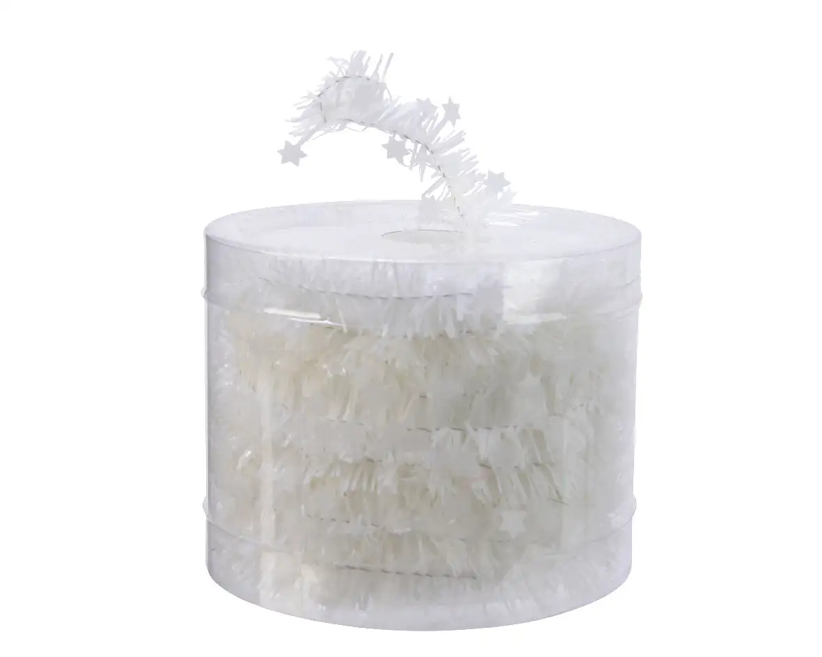 Kerstslinger met sterren wit 3,5 cm (7 meter)