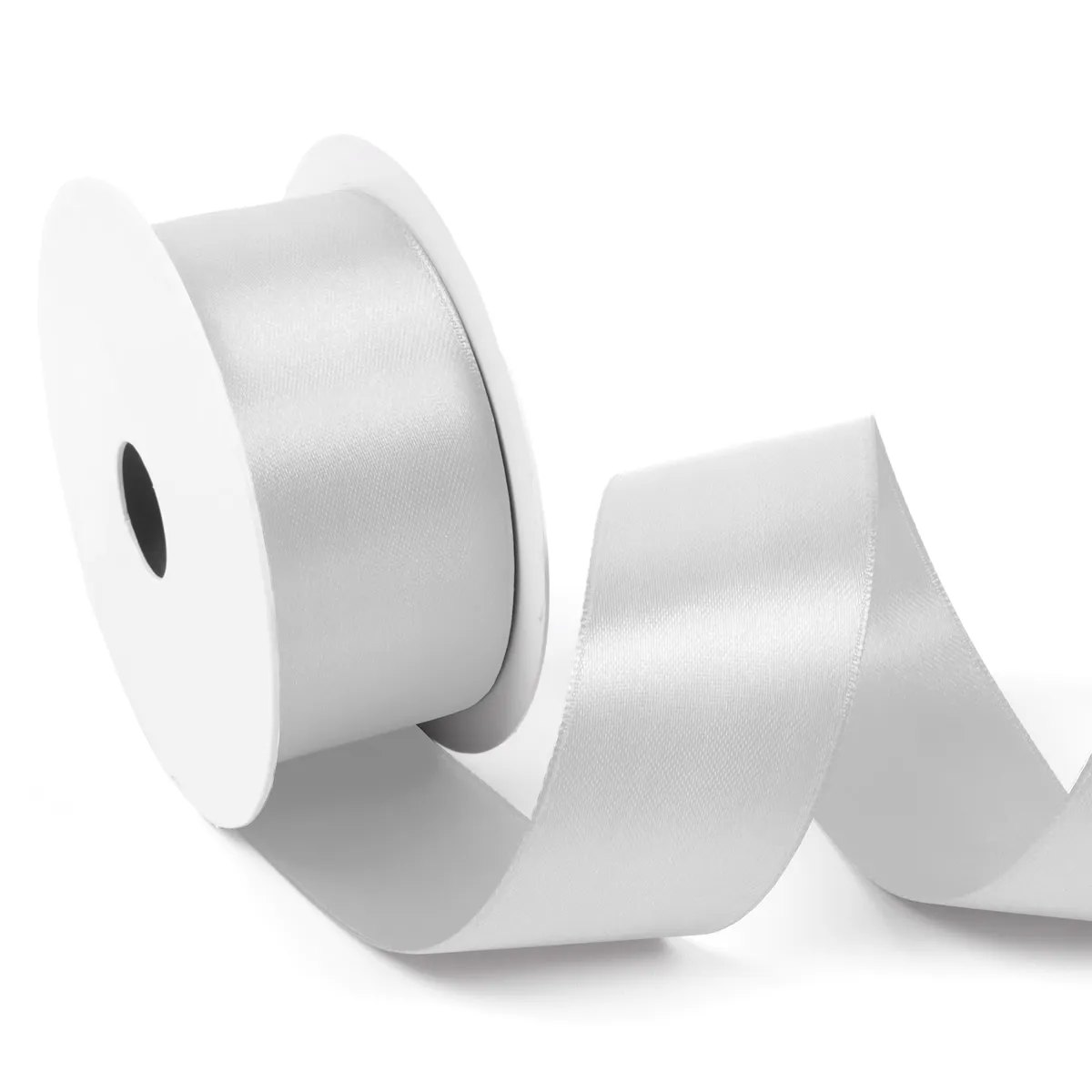 Satijnlint 38 mm grijszilver (25 meter)