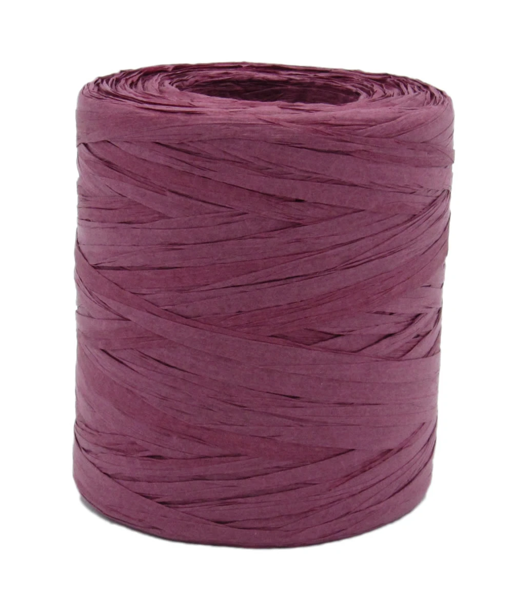 Raffia lint bordeaux 5 mm rol (200 meter)